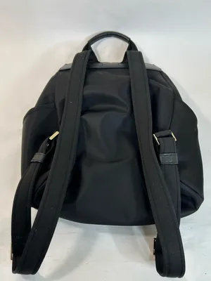 Kate Spade New York Carly Flap Drawstring Backpack in Black Technical Nylon thumbnail 7