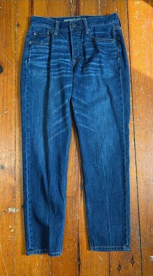 American Eagle Outfitters Dark Indigo Relaxed Vintage Hi-Rise Jeans Size 4 thumbnail 1