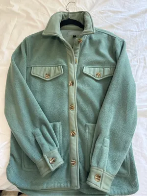 Shacket in Diamond Hands BLANKNYC ~ Sage Green Teddy Shacket Jacket - Women thumbnail 5