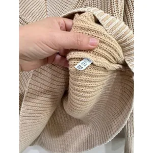 Aerie Womens Tan Marled Shaker Knit V-Neck Sweater Size M Long Sleeve Pullover thumbnail 4