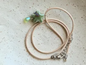 Handmade green ceramic star boho fairy cottage y2k necklace⭐️💚 thumbnail 3