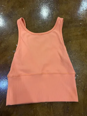 lululemon athletica Ribbed V-Neck Cropped Tank in Coral thumbnail 2