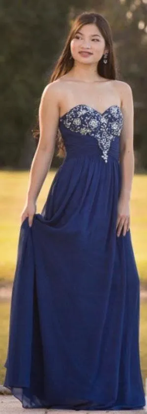 Long Blue Dress Size 0 thumbnail 1