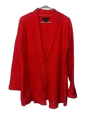 Tahari Womens Red‎ Open Front Cardigan, Small thumbnail 1