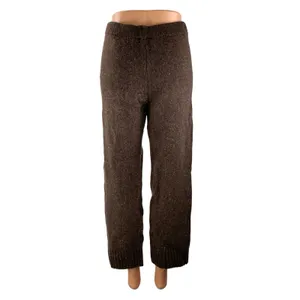 NEW Zara Women's Brown Wool High Rise Knit Wide Leg Baggy Trousers Pants Size S thumbnail 4