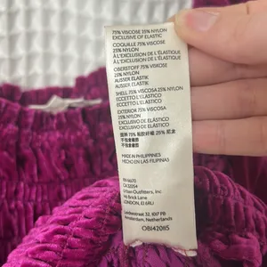 Anthropologie Smocked Velvet Puff Sleeve Pink Magenta Square Neck Blouse Small thumbnail 8