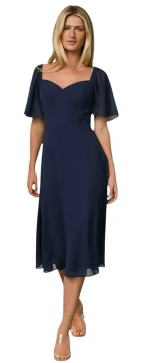 Baltic Born - NWT Colette Sweetheart Midi Dress Navy Blue Sz M thumbnail 1