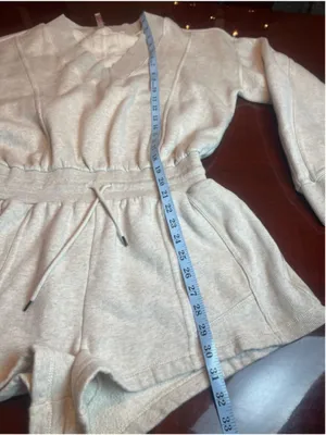 Free People Movement Intercept Romper in Heather Grey Fleece Cotton Lounge Sz M thumbnail 16