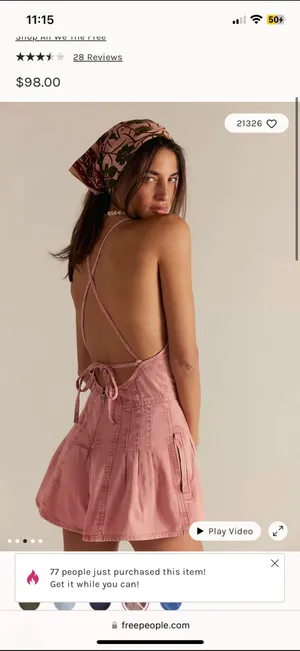 Free People we the free nostalgia ultra shortalls thumbnail 2