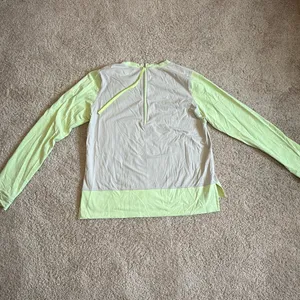 Lululemon Women's Long Sleeve Top - White and Light Green thumbnail 3