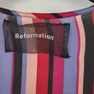 Reformation Anya Women's Wrap Dress Size Extra Small Vertical Stripe Colorful‎ thumbnail 5