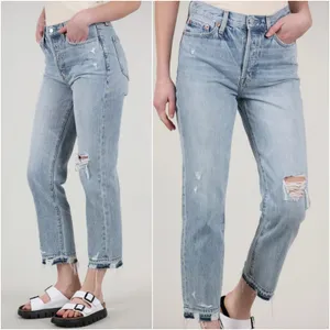 Pistola‎ Charlie High-Rise Classic Straight Distressed Jeans 28 thumbnail 13