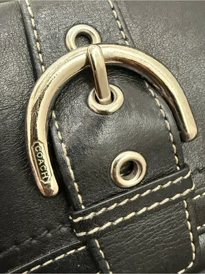 COACH Soho Buckle Classic Black Leather Contrast Stitch Tan Lining Bifold Wallet thumbnail 10