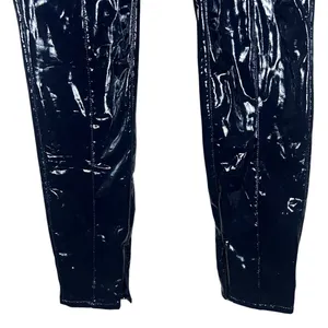 Maeve Anthropologie Faux Leather Solid Patent Pants Black Edgy Skinny Size 4 thumbnail 3