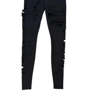 Alo Yoga High Waist Extreme Ripped Warrior Leggings Black Edgy Destroyed XXS thumbnail 5