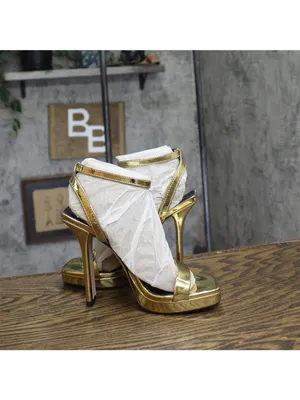 NWT Jessica Simpson Two-Piece Platform Stiletto Dress Sandals Gold Yellow 5M thumbnail 12
