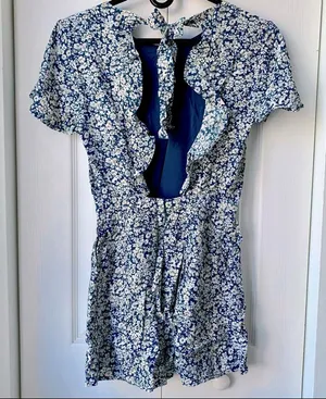 Abercrombie & Fitch Floral Print Open-Back Romper, Size XXS, NWT thumbnail 6