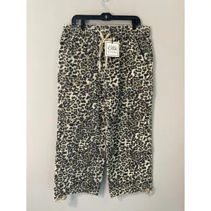 NWT Aaron & Amber Leopard Print Drawstring Utility Pants Women’s L Size L thumbnail 2