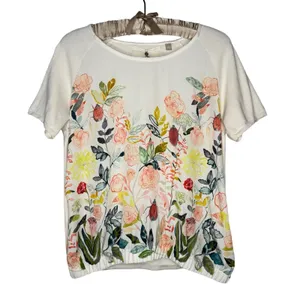 Anthropologie M‎ Floral Blouse Vintage Beetle Blouson Top Cottagecore Nature thumbnail 1