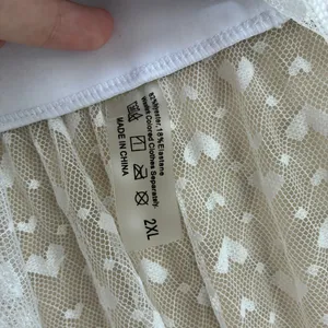 Unbranded Heart Lace Sheer Mesh Pants 2XL White Women Heart Pattern Overlay thumbnail 3