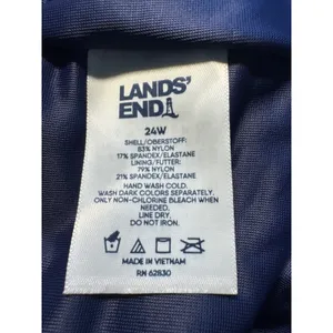 Lands End Blue Tropical Palm Print Swim Skirt 24W‎ Plus Size Cinch Side 522799 thumbnail 4
