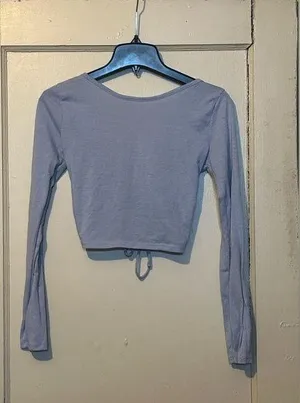 Forever 21 Long Sleeve Open Tie Back | Size: M | Purple/Blue thumbnail 2