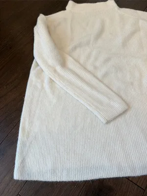 LOFT Cream Ribbed Turtleneck Sweater Size Small - C54-135 thumbnail 3