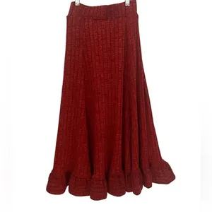 Anthropologie Pauline Midi Sweater Skirt Ruffle Hem XS thumbnail 3