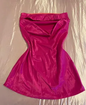 Strapless satin hot pink Dress thumbnail 8