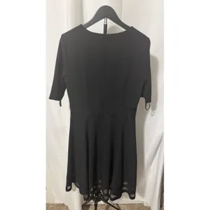 Calvin Klein Womens Black Fit and Flare Dress Mesh Hem Size 10 thumbnail 3