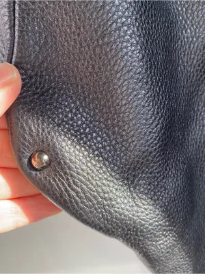 Y2K Kenneth Cole black pebbled leather slouchy hobo studded handle shoulder bag thumbnail 7