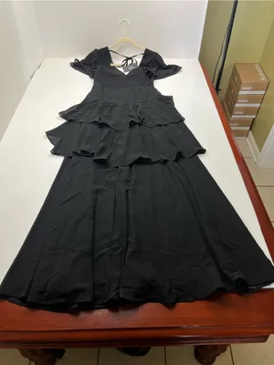 Lulus Midnight Mood Black‎ Tiered Maxi Dress Womens XS Coquette Moody Sexy NEW thumbnail 13