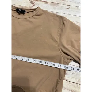 Vici Cropped Boxy T-Shirt Women's Size Small Tan Stretch Crop Tee thumbnail 6