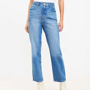 Loft | High Rise Straight Cotton Jeans in Vintage Mid Indigo Wash Size 6 / 28" thumbnail 2
