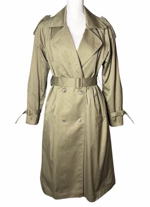 Vintage Worthington Made in Poland Long Double Breasted Trench Coat Women's 8 thumbnail 1