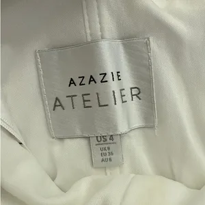 Azazie Atelier - Zaya Bow Detail Maxi Dress with Slit in White thumbnail 3