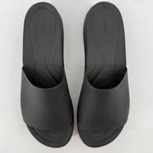 Crocs Brooklyn Slide Low Wedge Sandal Black Women 11 Platform Y2K Slip On Chunky thumbnail 4