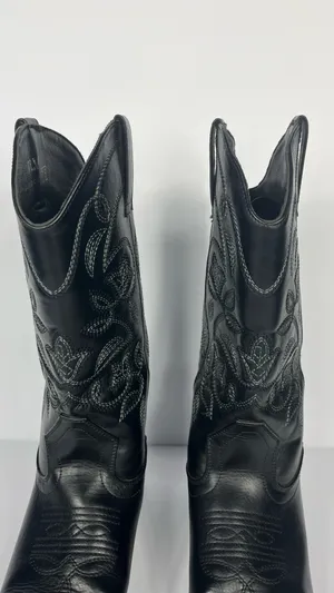 Faux Leather Cowboy Boots Embroidery Detail Women’s Size 7.5 thumbnail 5