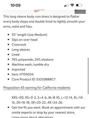 Skims Fits Everybody Long Sleeve Crewneck Dress Black thumbnail 3