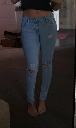 Levi's Light Blue Distressed Low-Rise Skinny Jeans - Women's thumbnail 1