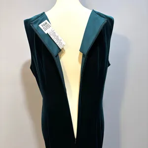 Vintage R&M Richards Emerald Green Velvet Midi Dress Whimsygoth Goth Glam XL thumbnail 9