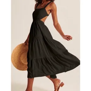 Abercrombie & Fitch Black Cut Out Maxi Dress thumbnail 2