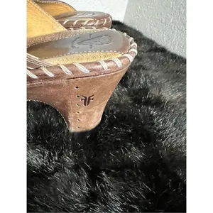 Frye Charlotte Ring Harness 70770 Brown Leather Heeled Mule Clogs Women's Sz 11 thumbnail 6