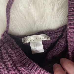 Purple Open Back Crop Sweater Size small thumbnail 2