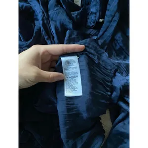 J. CREW NWT Crystal Embellished Navy Blue Shirt in Crinkle Satin Size Small thumbnail 7