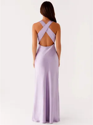Lilac peppermayo satin maxi dress thumbnail 2