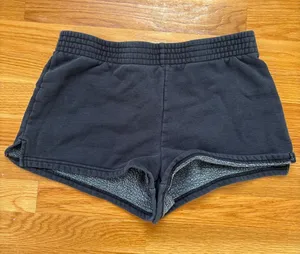 Tna Aritzia Cozy Fleece Shorts Dark Gray Charcoal Small Mid Rise Athletic Lounge thumbnail 1