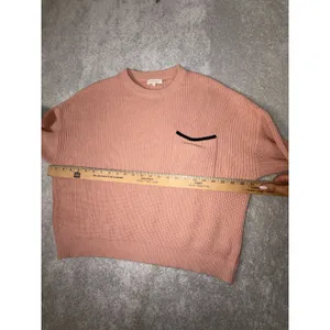 Demylee Sweater Womens Small Pink‎ Cotton Pocket Oversized thumbnail 7