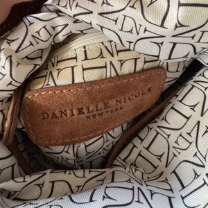 Danielle Nicole Brown Suede Foldover Clutch Bag‎ Black Trim Tassel Zip Boho thumbnail 6