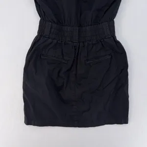 PISTOLA Rosie Black Utility Mini Shirt Dress Snap Front Elastic Waist Size XS thumbnail 14